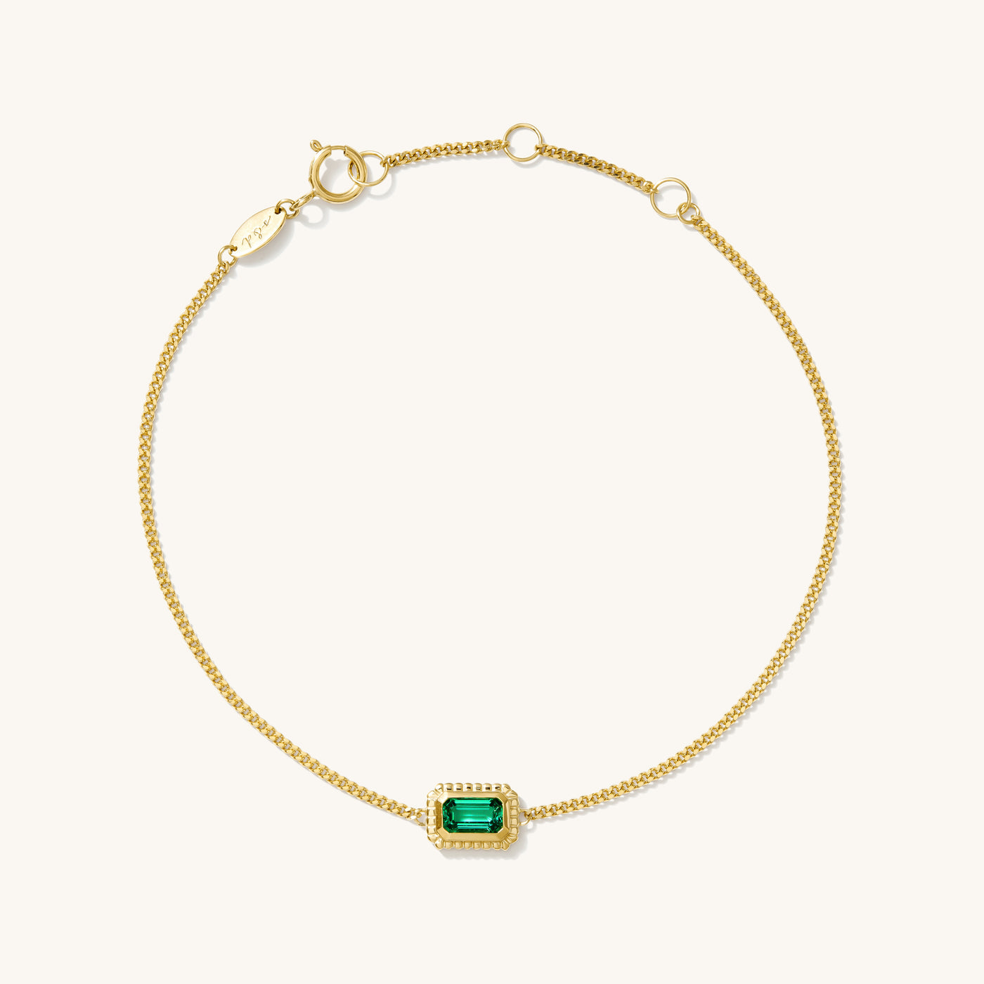 Ribbed Emerald Bracelet | Simple & Dainty Jewelry