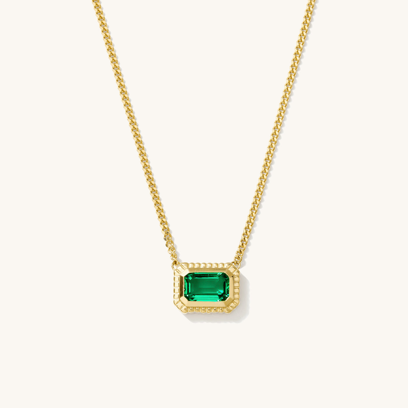 Ribbed Emerald Necklace | Simple & Dainty Jewelry