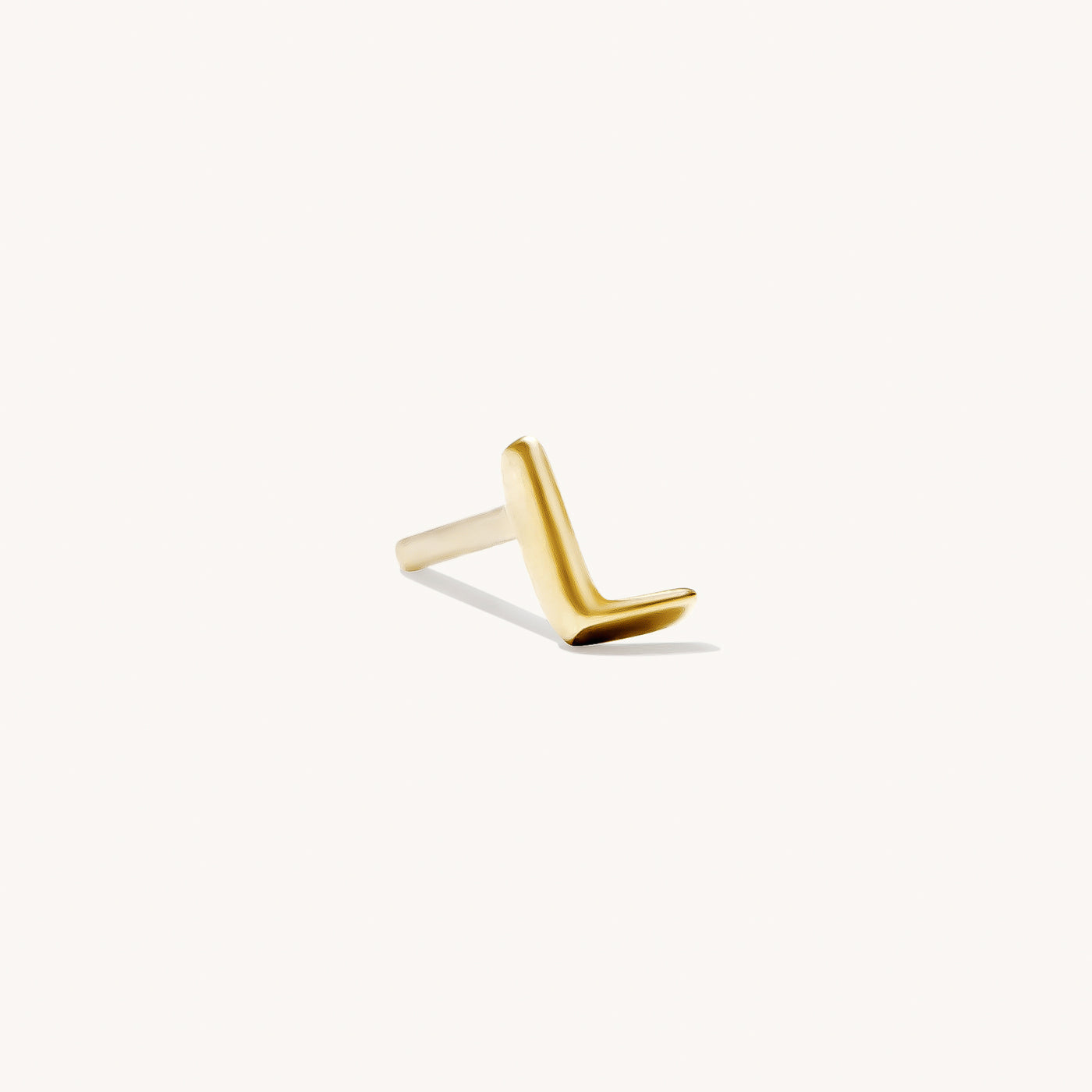 L Tiny Initial Stud Earring (Single)