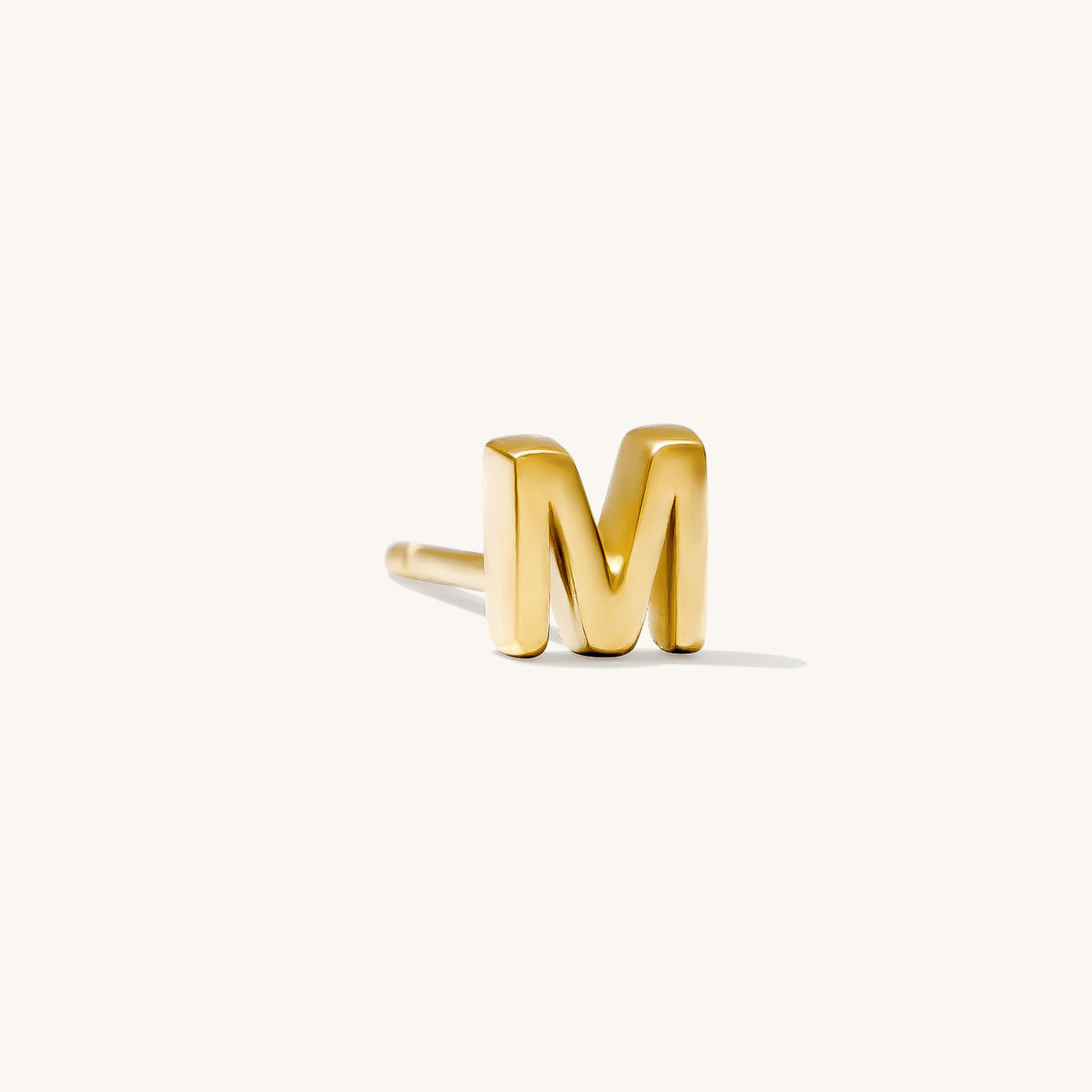 M Tiny Initial Stud Earring (Single)