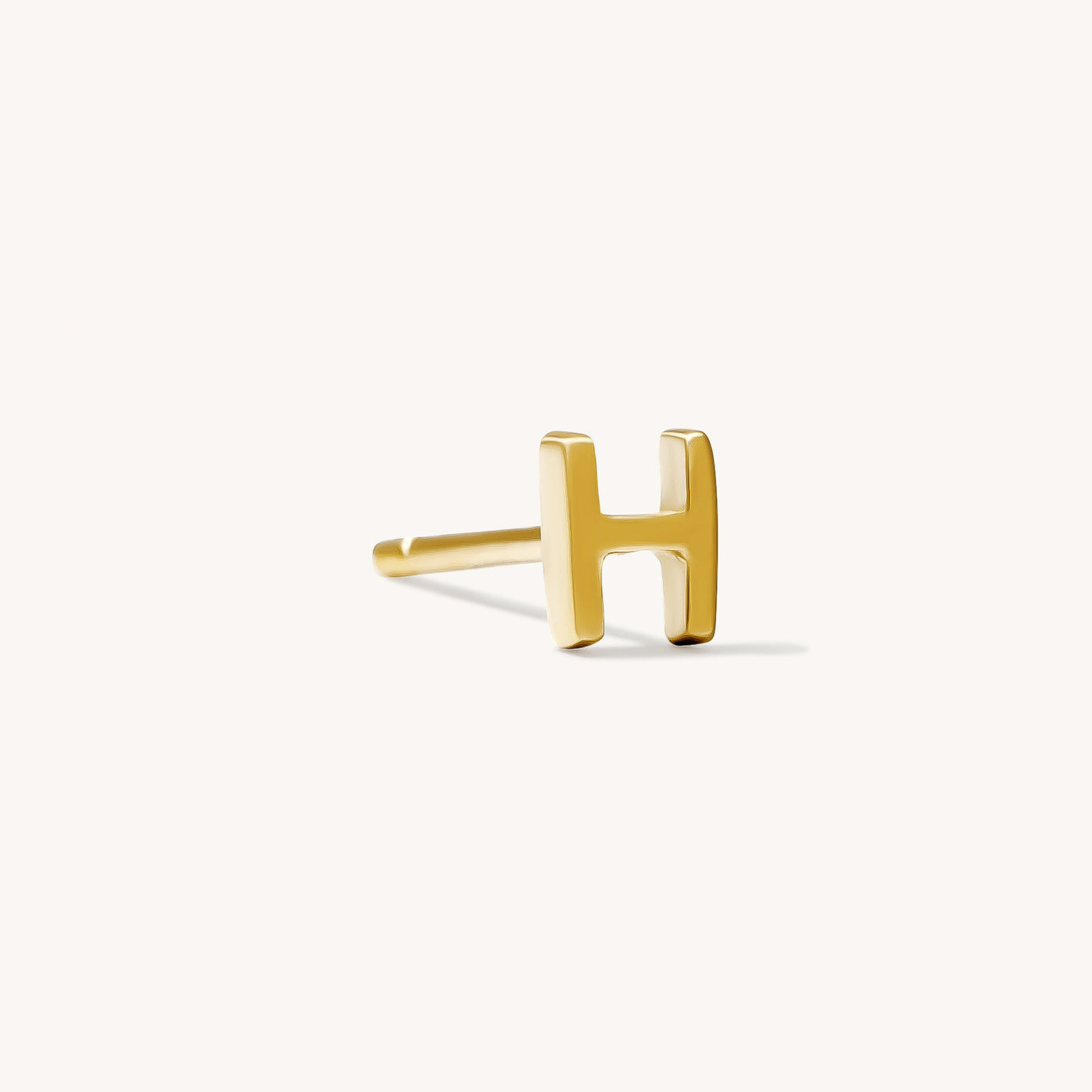 H Tiny Initial Stud Earring (Single)