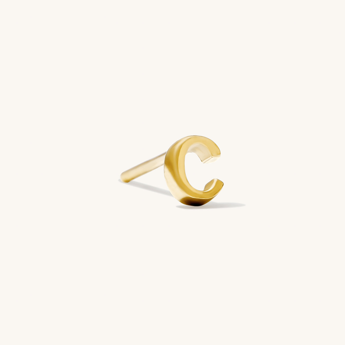 C Tiny Initial Stud Earring (Single)