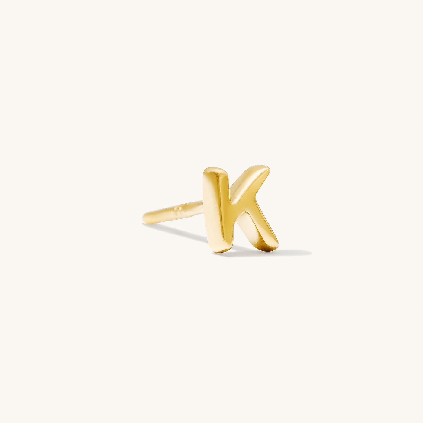 K Tiny Initial Stud Earring (Single)
