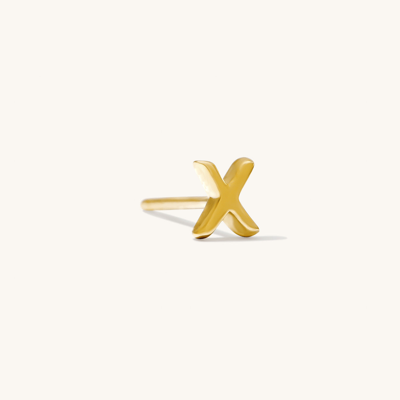 X Tiny Initial Stud Earring (Single)