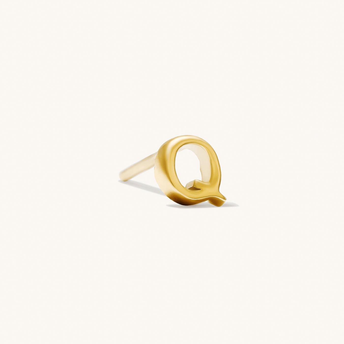 Q Tiny Initial Stud Earring (Single)