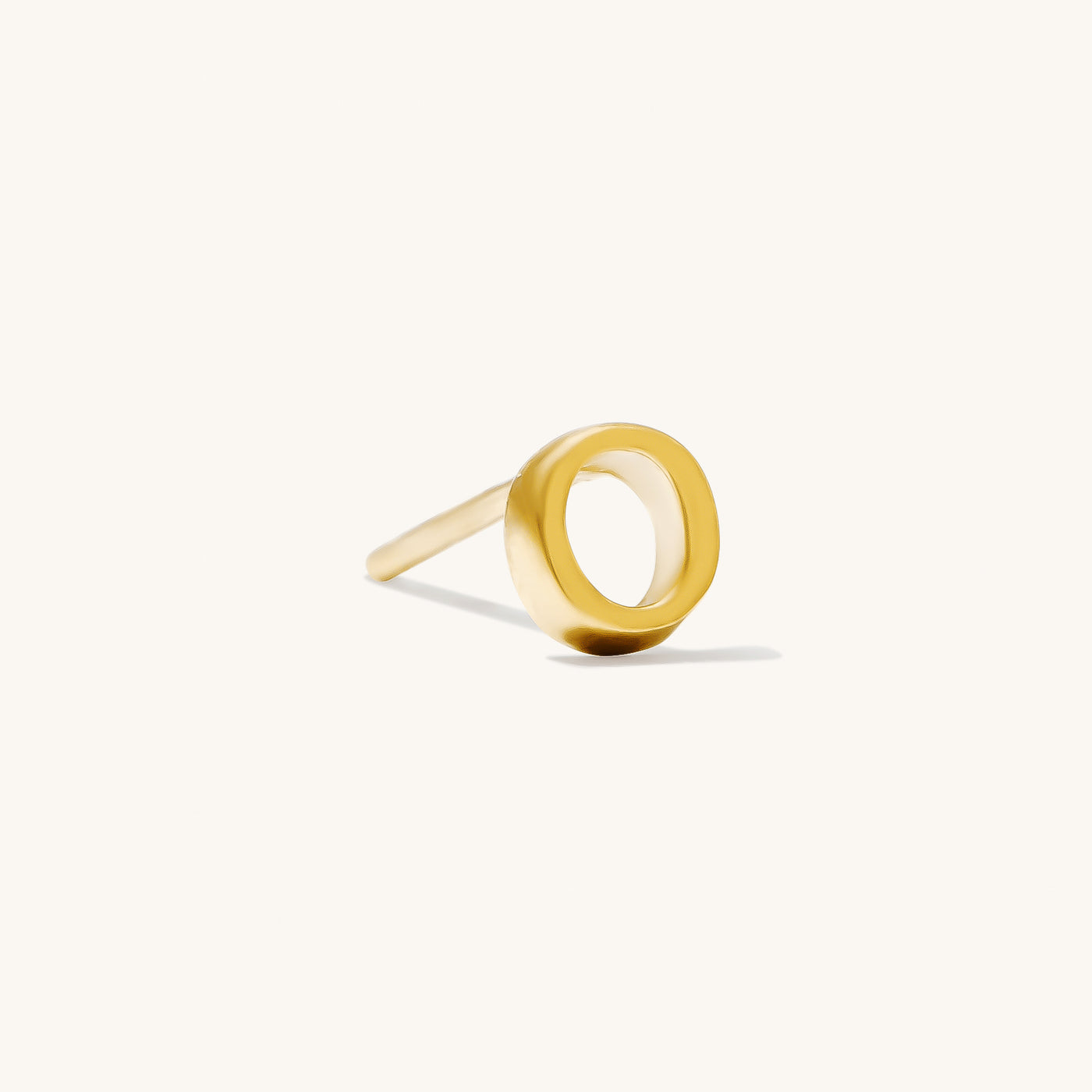 O Tiny Initial Stud Earring (Single)