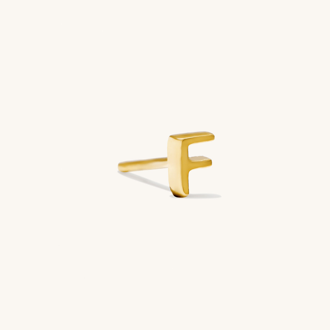 F Tiny Initial Stud Earring (Single)