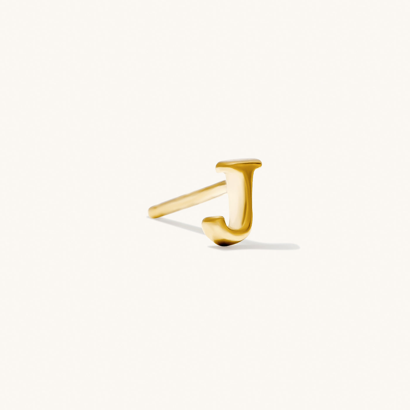 J Tiny Initial Stud Earring (Single)