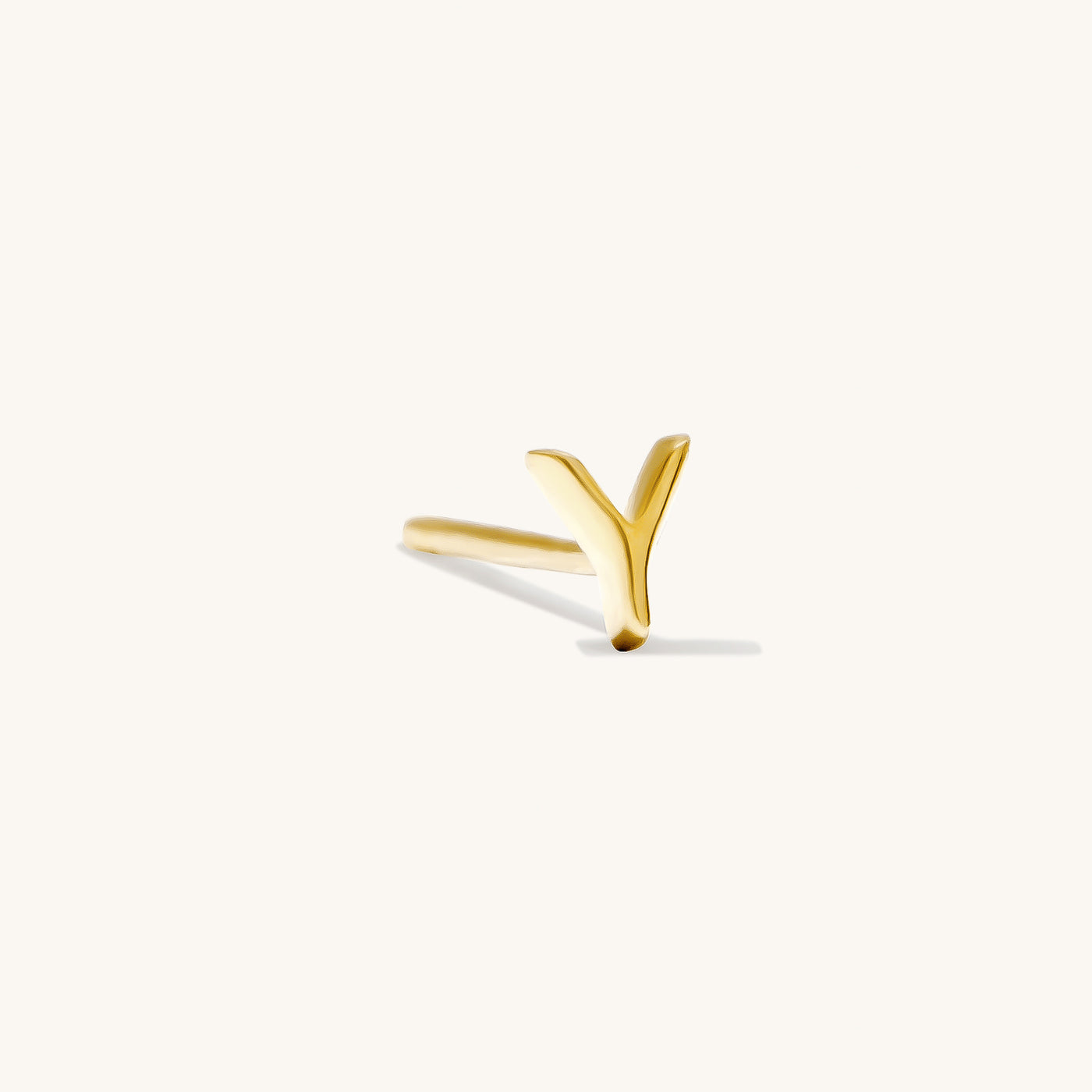 Y Tiny Initial Stud Earring (Single)