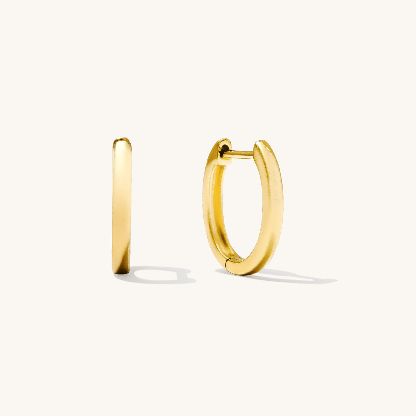 Oval Huggie Hoop Earrings | Simple & Dainty Jewelry