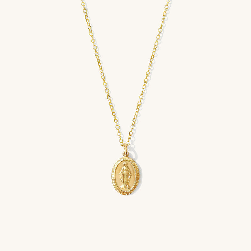 Tiny Virgin Mary Necklace