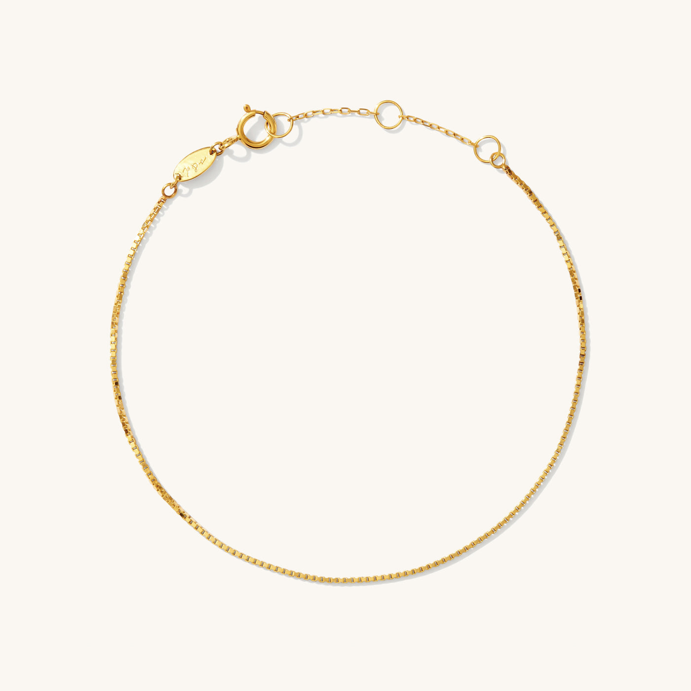 Thin Box Chain Bracelet - 14k Solid Gold | Simple & Dainty Jewelry