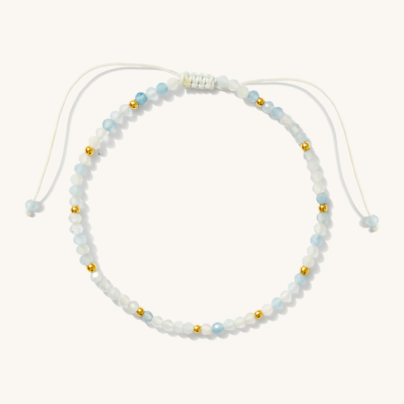 Aquamarine Bead Bracelet | Simple & Dainty Jewelry