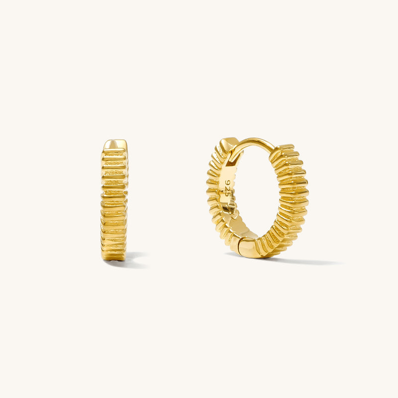 Ribbed Huggie Hoop Earrings