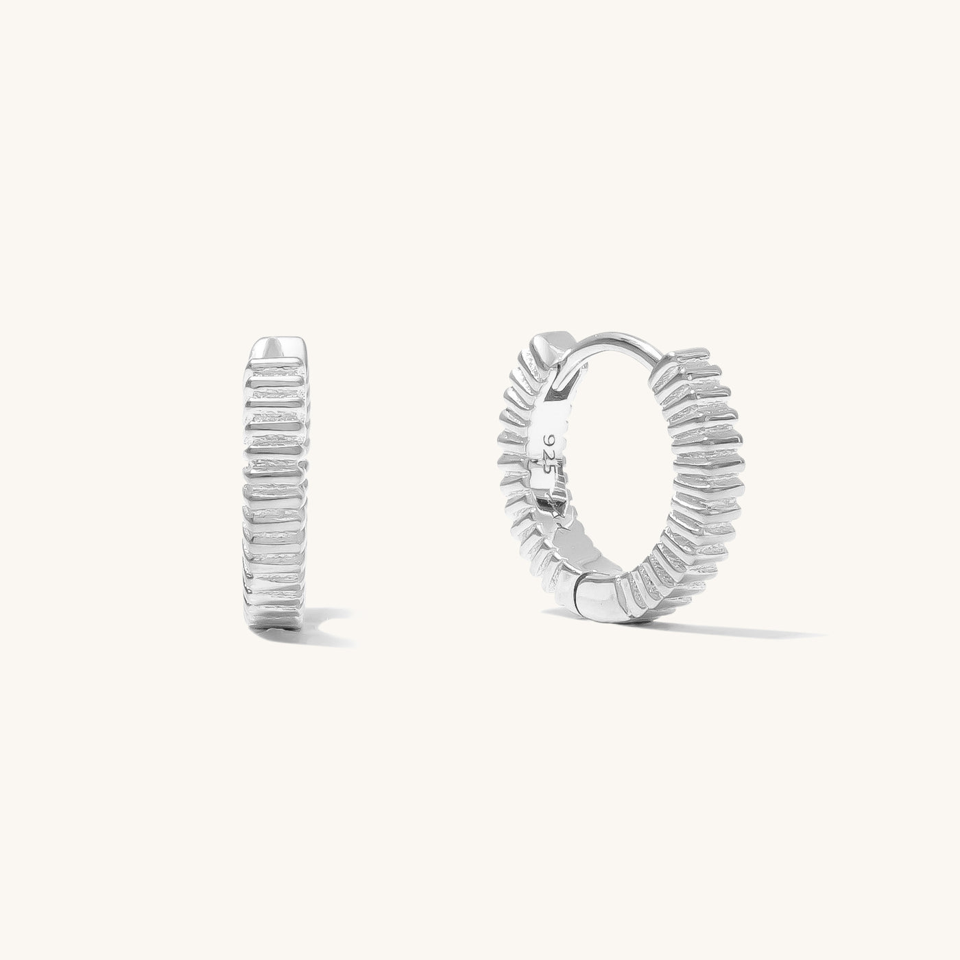 Ribbed Huggie Hoop Earrings
