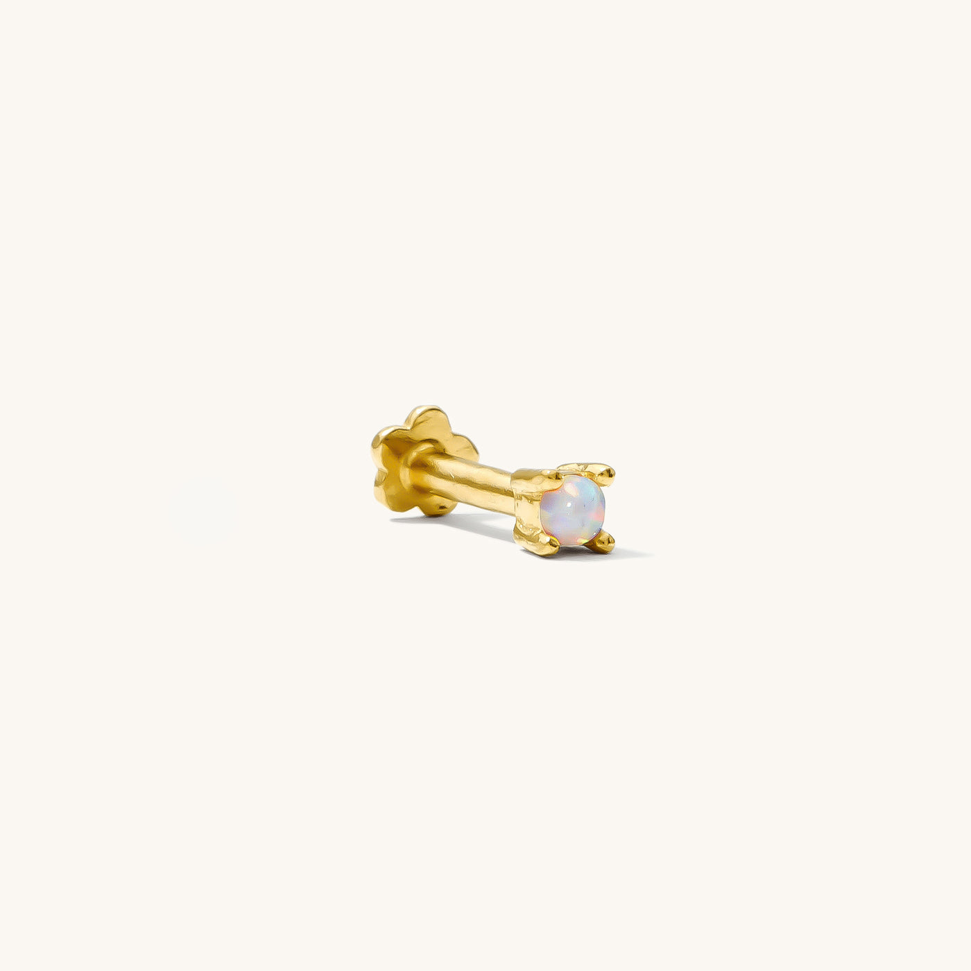 Single Dainty Opal Flat Back Stud Earring | Simple & Dainty Jewelry