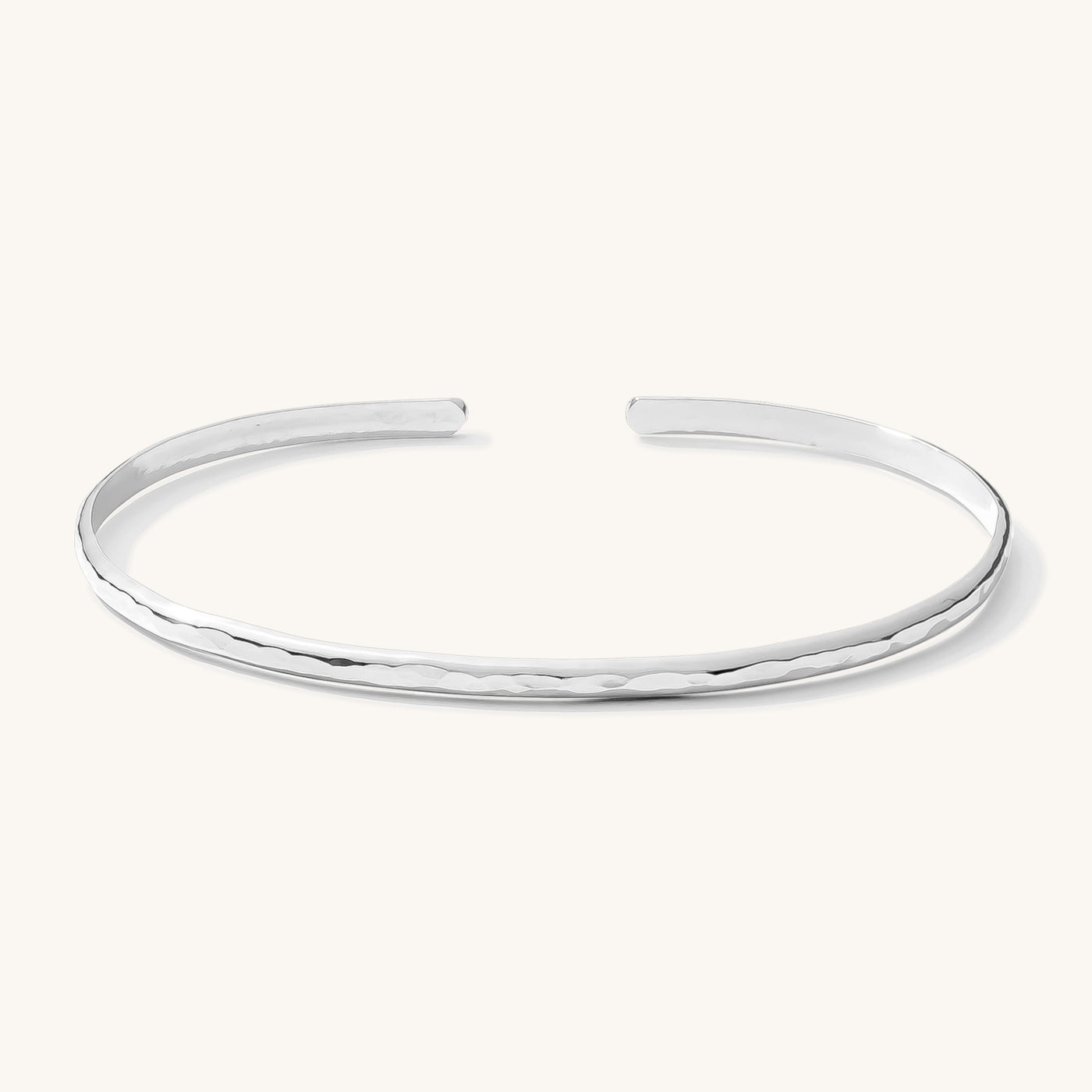 Sterling Silver Dainty Hammered Cuff Bracelet