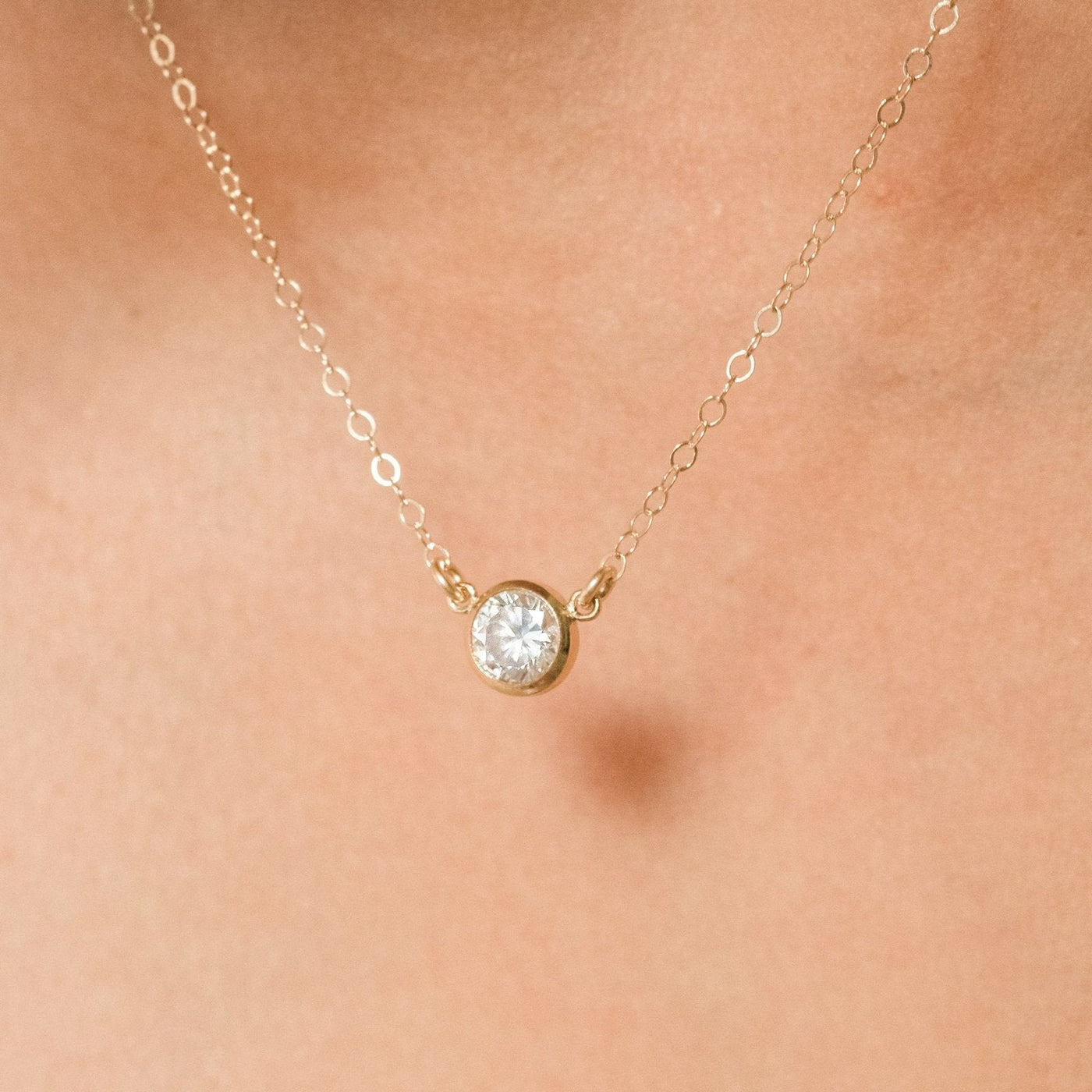 Solitaire Necklace by Simple & Dainty Jewelry
