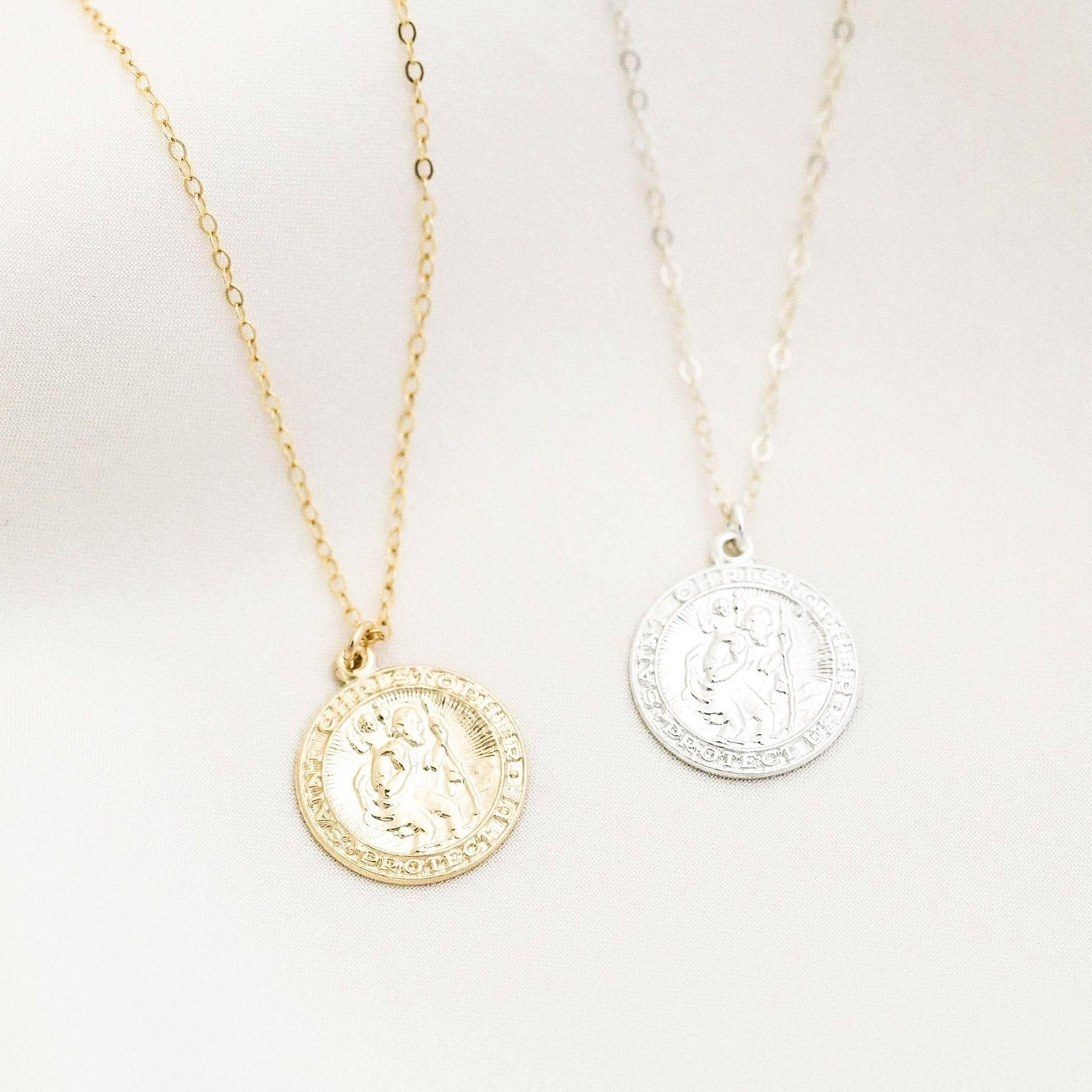 St. Christopher Medallion Necklace by Simple & Dainty Jewelry