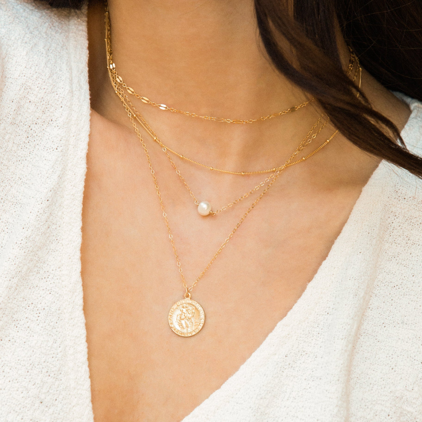 St. Christopher Medallion Necklace | Simple & Dainty Jewelry