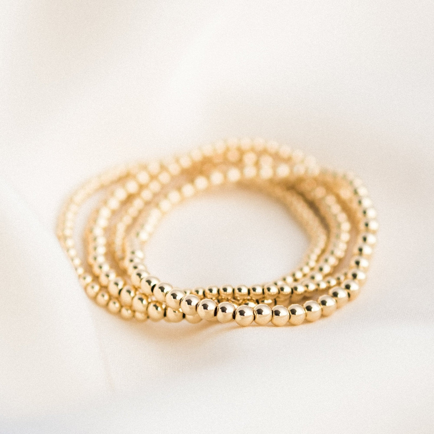 2mm 3mm 4mm 5mm Stretch Bead Bracelet by Simple & Dainty Jewelry