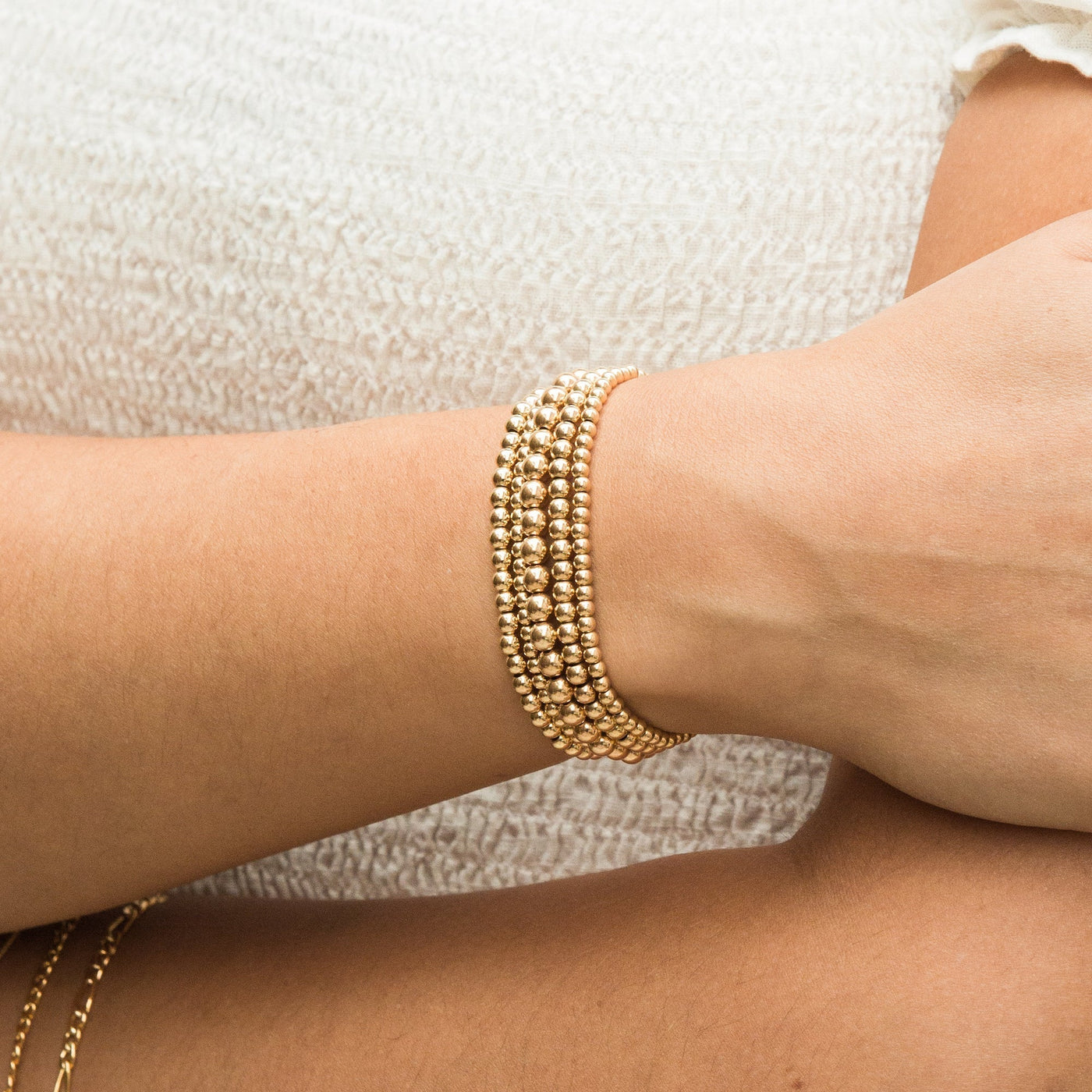 14k Gold Bead Bracelet - 2mm - Women and Men's Bracelet – Crystal Casman