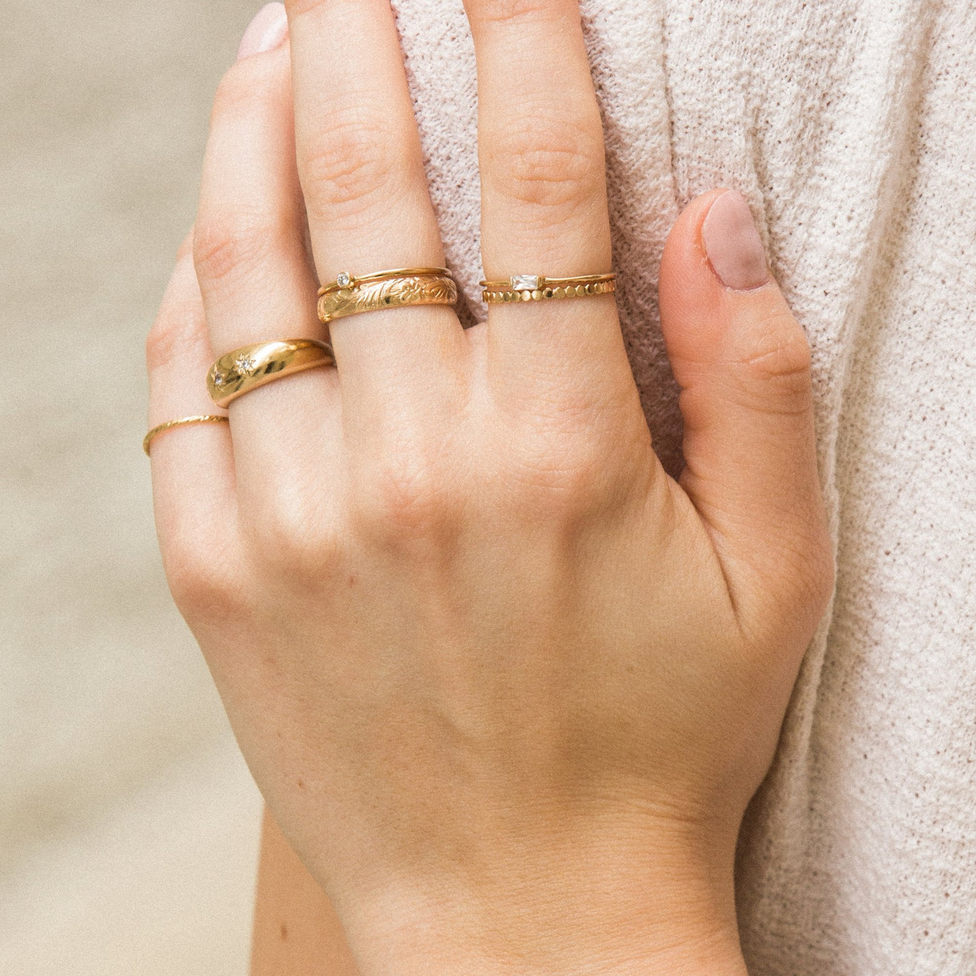 Thick Flower Band Ring by Simple & Dainty Jewelry