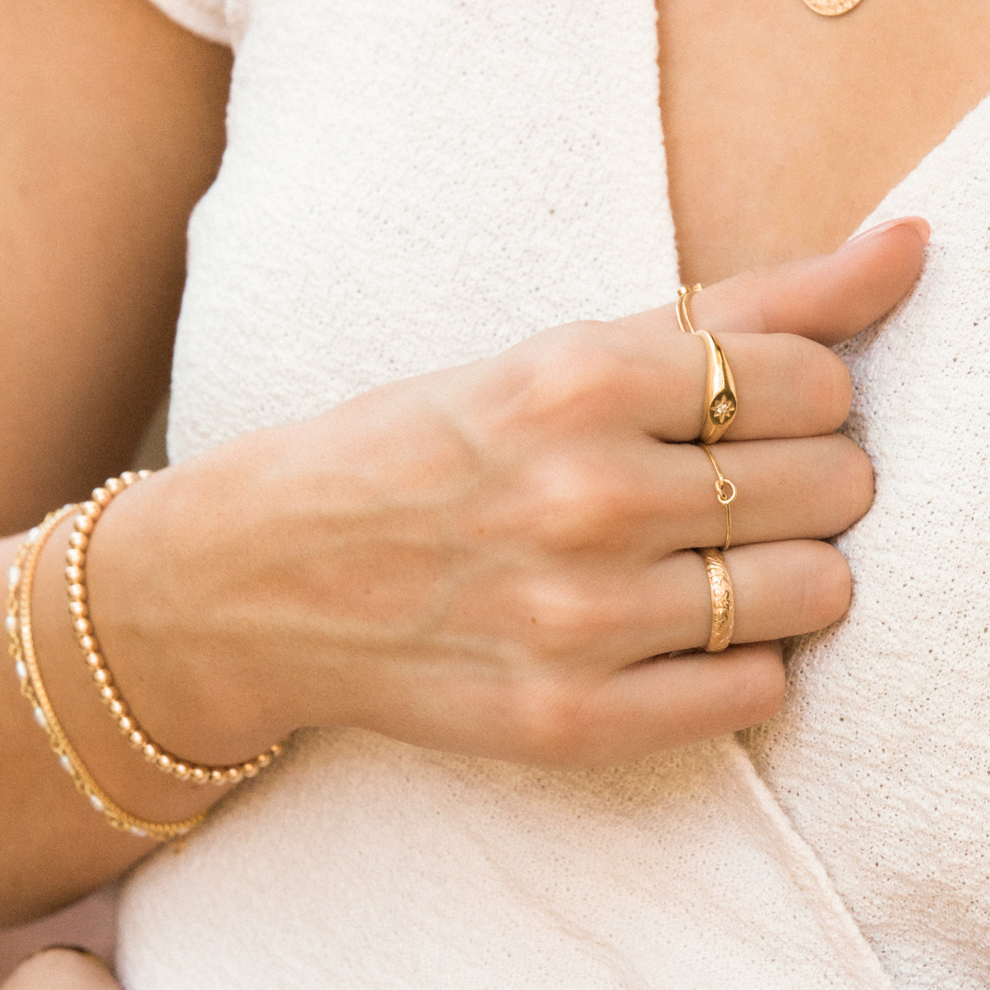 Floral Jewelry Set (Ring + Hoop Earrings) | Simple & Dainty Jewelry