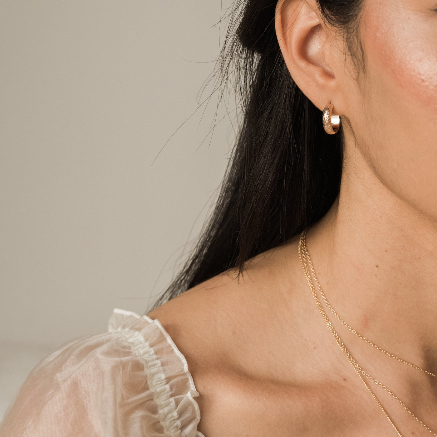 Thick Flower Hoop Earrings | Simple & Dainty Jewelry