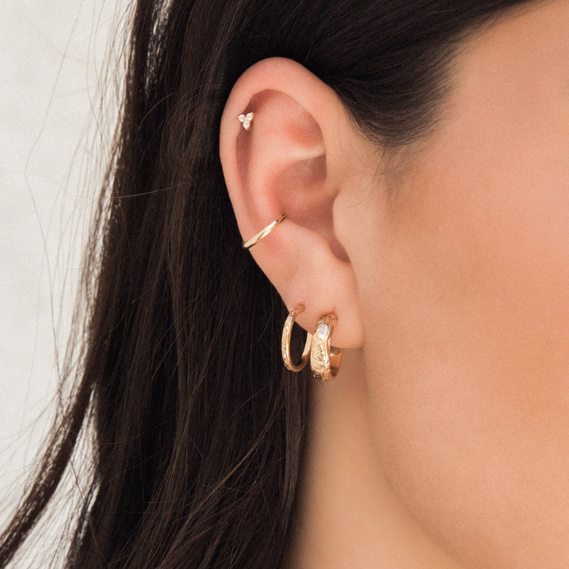 Thick Flower Hoop Earrings by Simple & Dainty Jewelry