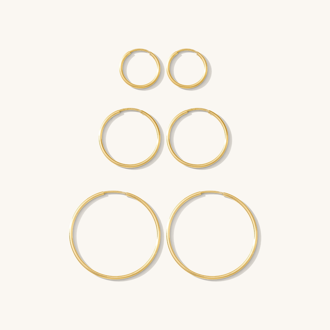 Small (14mm) Medium (20mm) Large (30mm) X-Large (38mm) 2X-Large (50mm) Thin Hoop Earrings by Simple & Dainty Jewelry