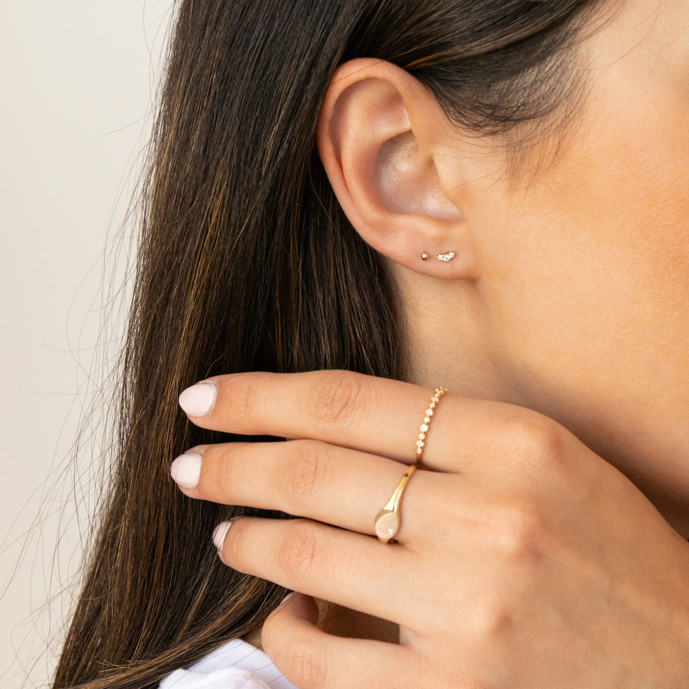 Single Pair 2mm Tiny Ball Flat Back Stud Earring