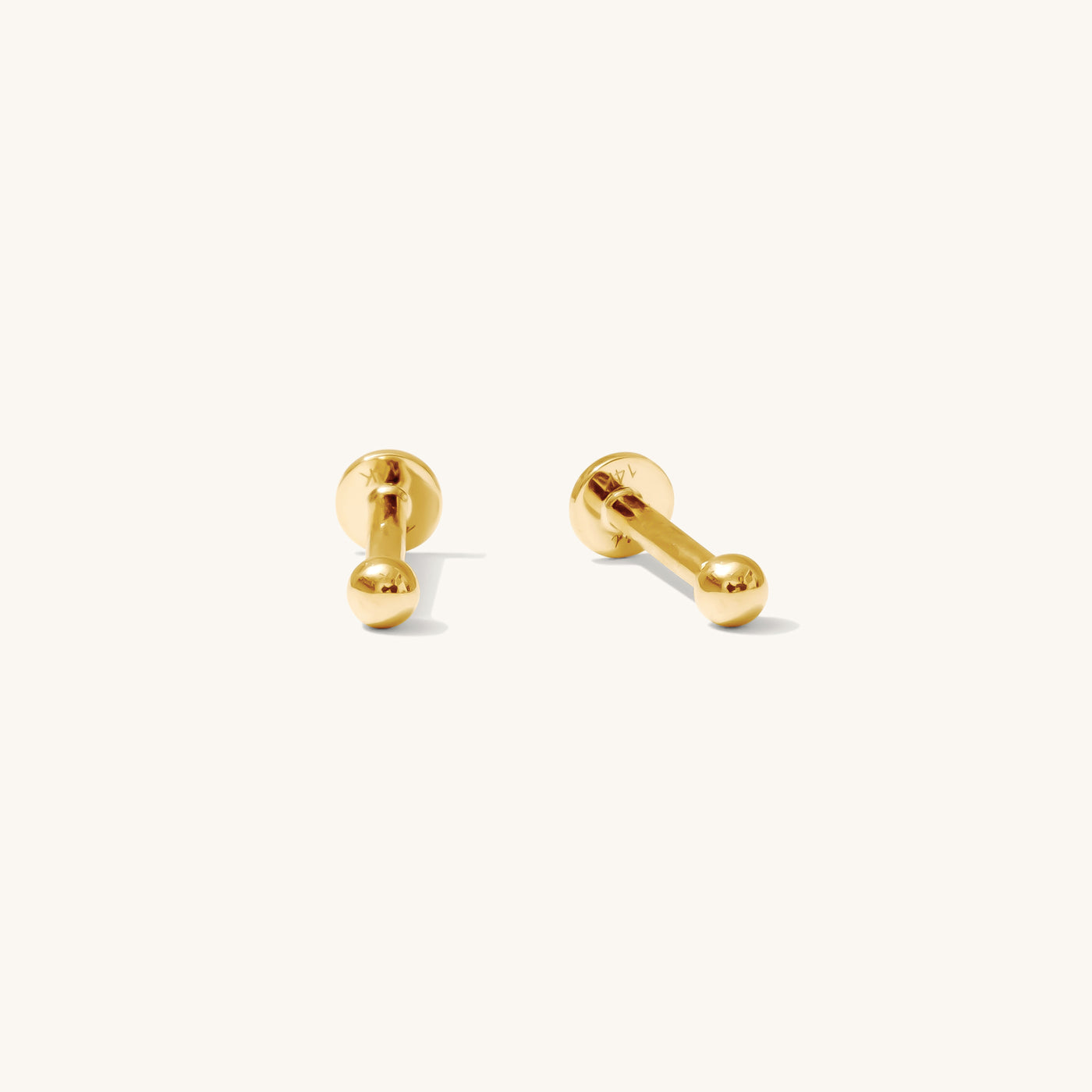 Pair 2mm Tiny Ball Flat Back Stud Earring
