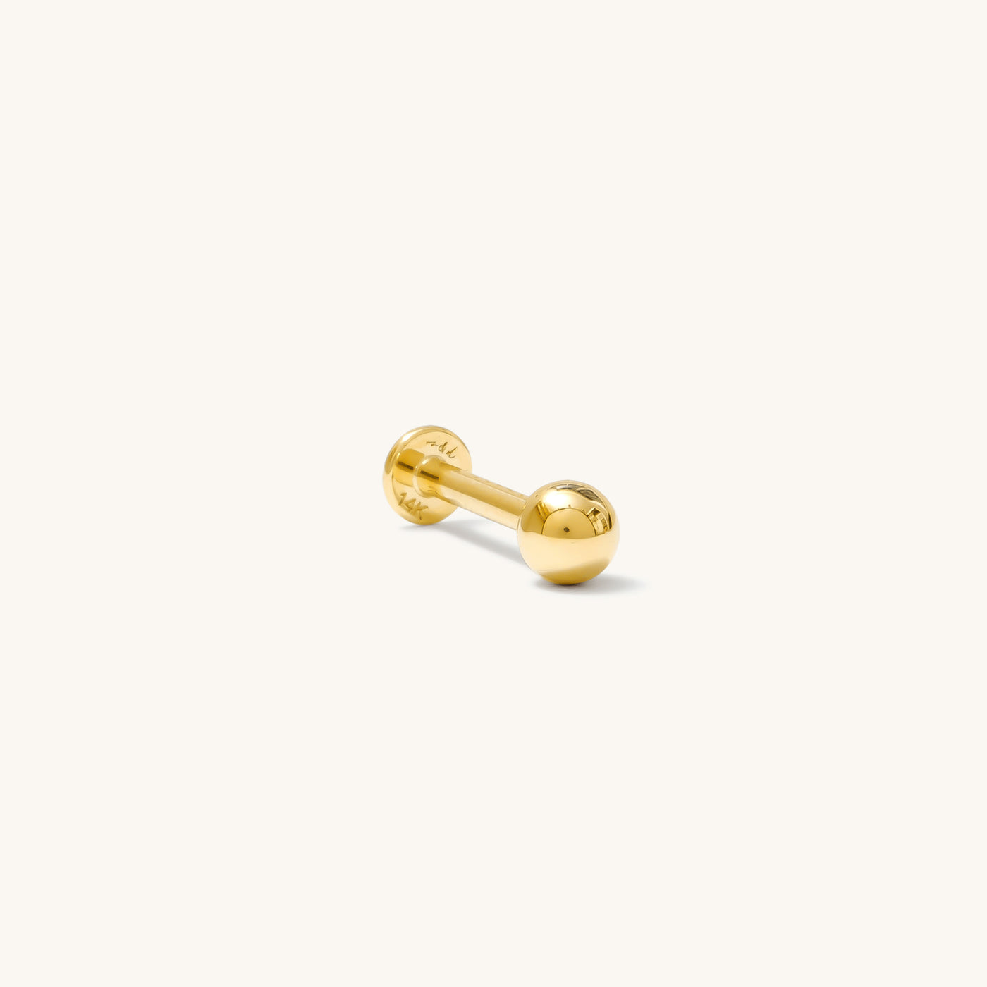 Single 3mm Tiny Ball Flat Back Stud Earring