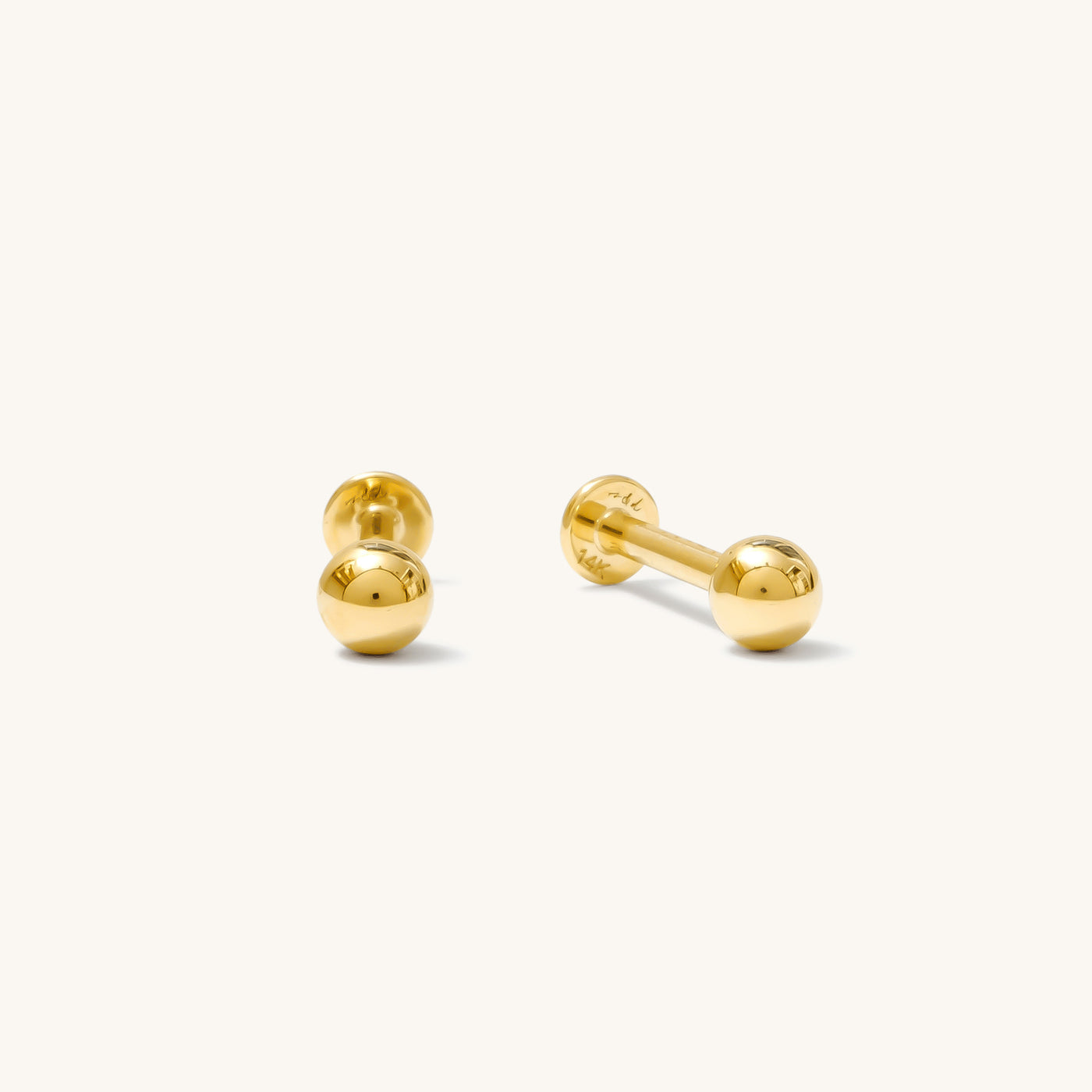Pair 3mm Tiny Ball Flat Back Stud Earring