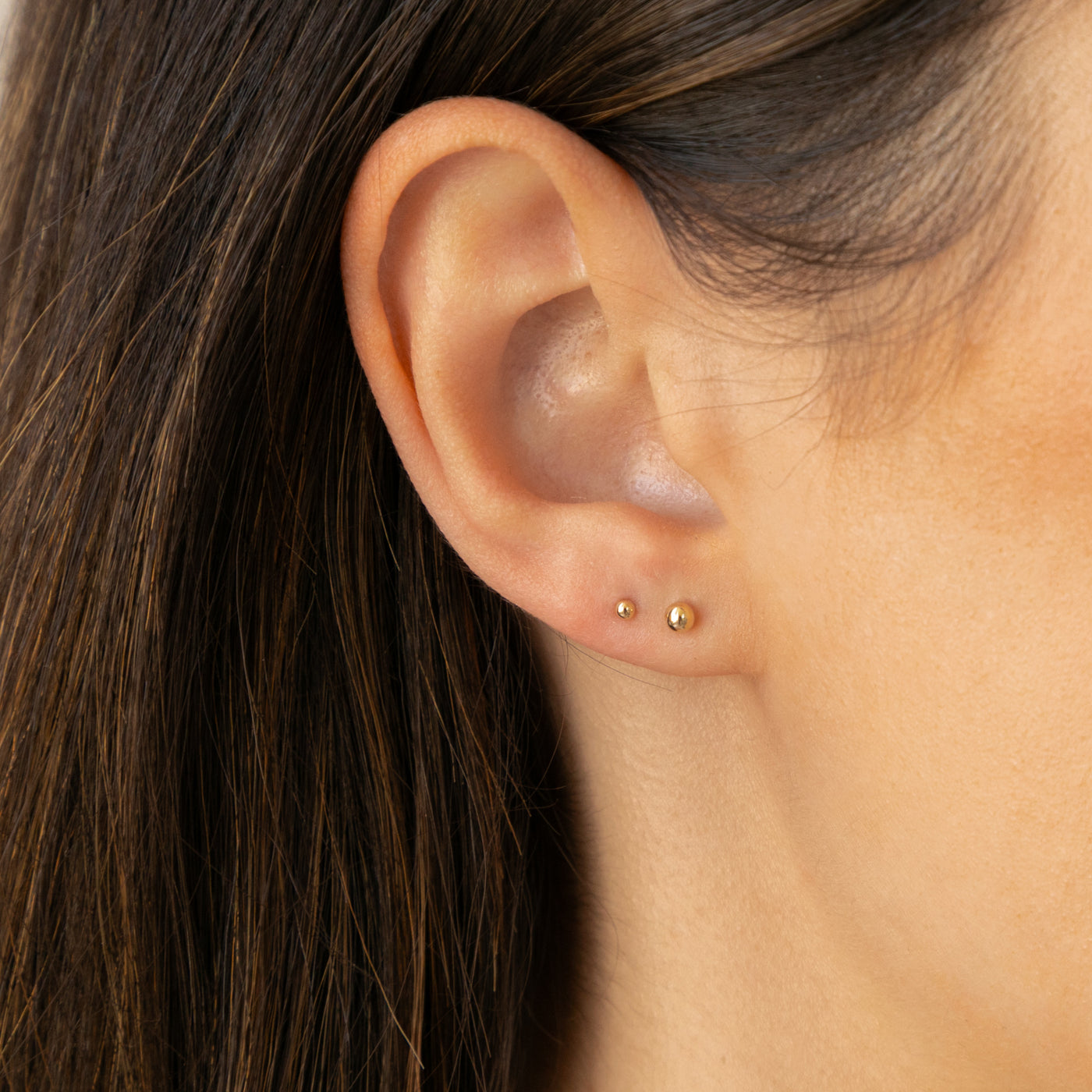 Single Pair 2mm 3mm Tiny Ball Flat Back Stud Earring