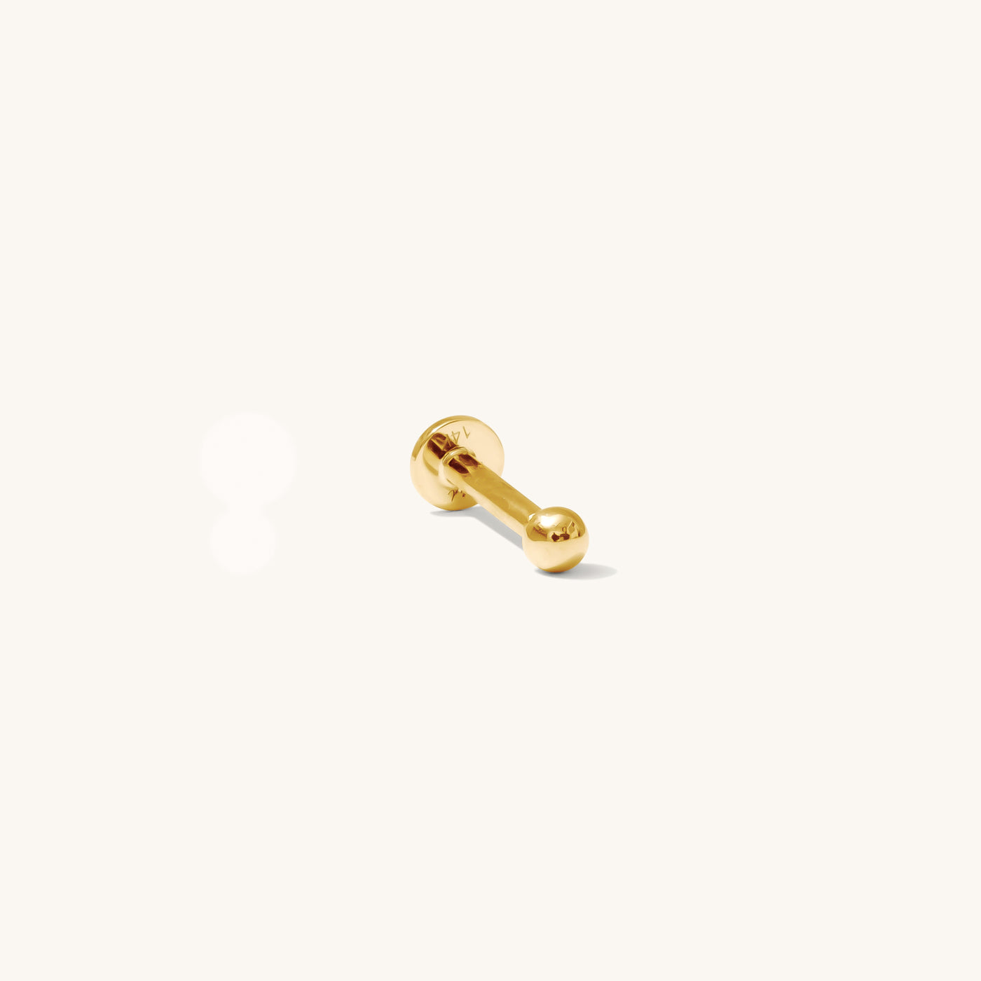 Single 2mm Tiny Ball Flat Back Stud Earring