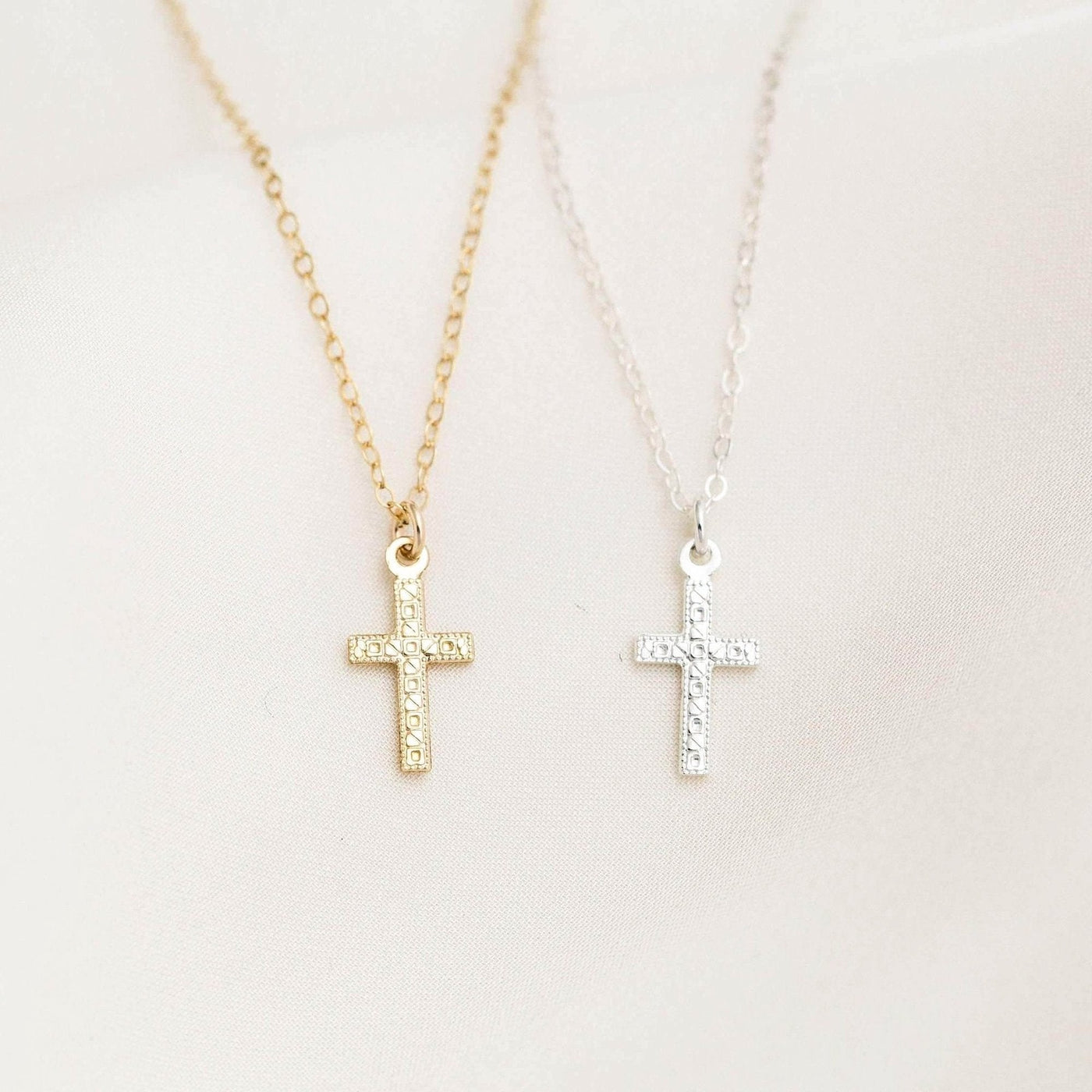 Tiny Cross Necklace by Simple & Dainty Jewelry