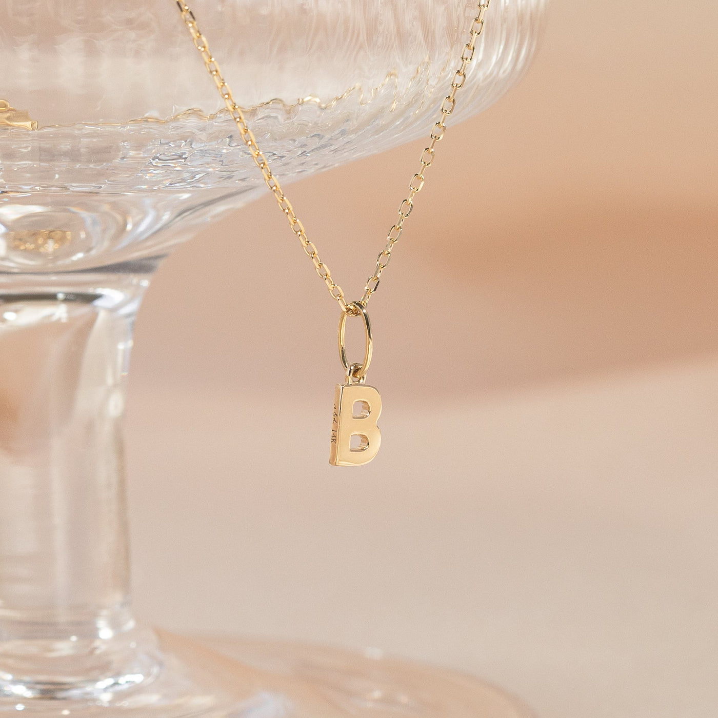 A B C D E F G H I J K L M N O P Q R S T U V W X Y Z Tiny Hanging Initial Necklace