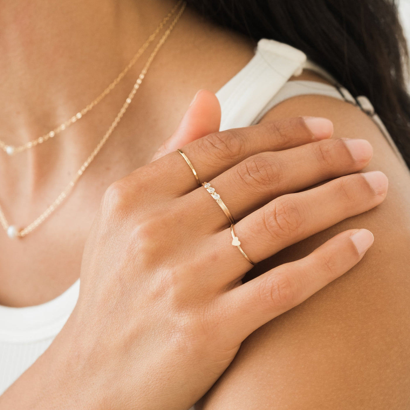 Triple Diamond Ring | Simple & Dainty Jewelry