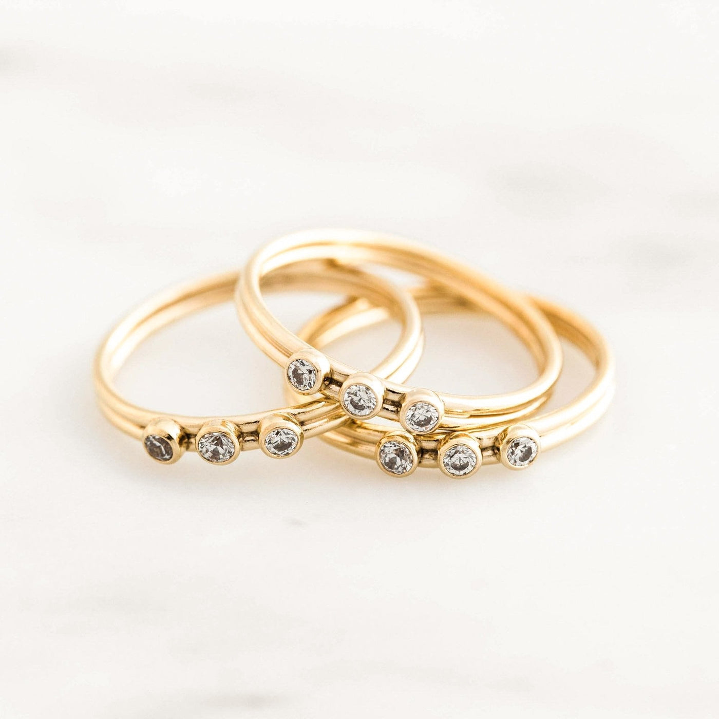Triple Diamond Ring by Simple & Dainty Jewelry