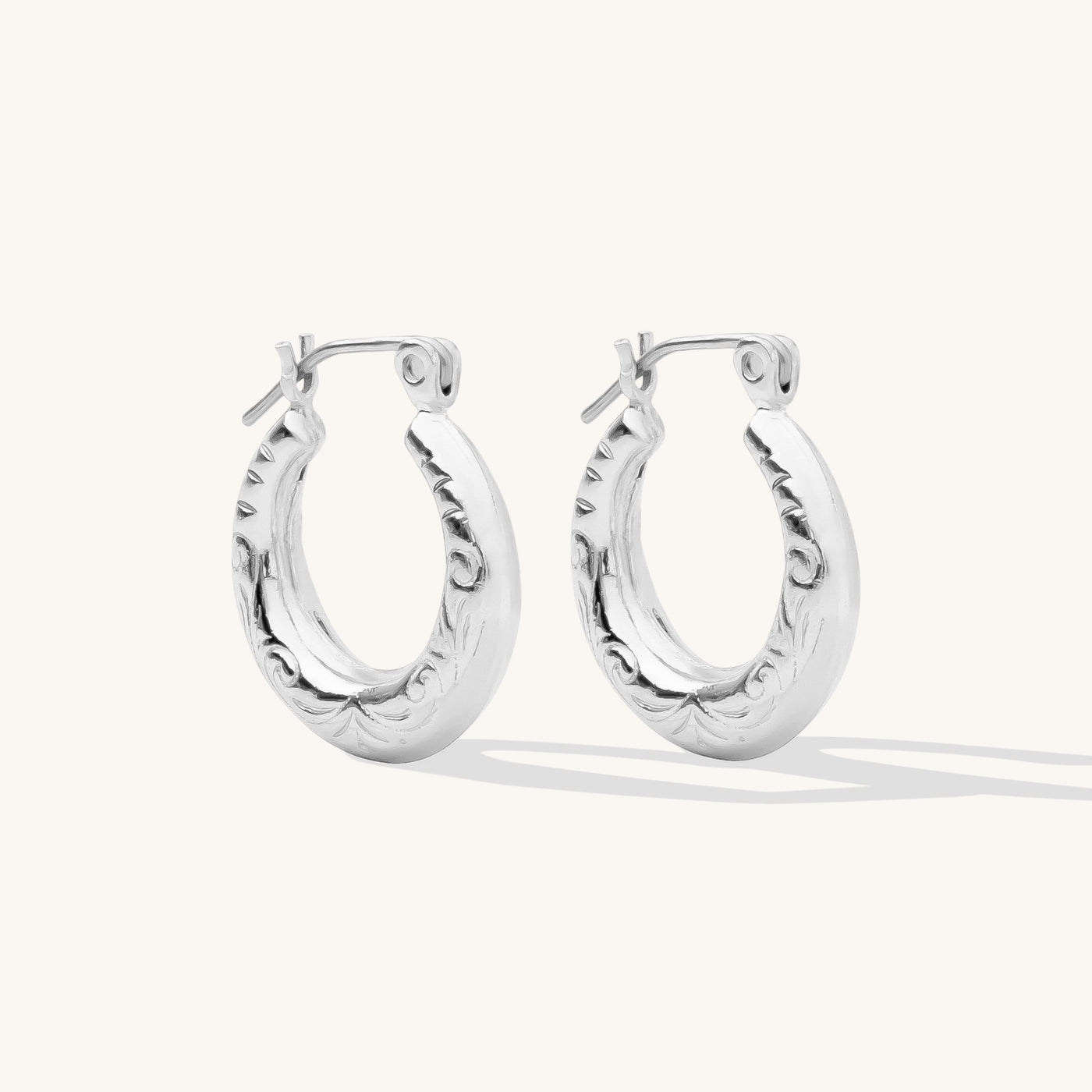 Vintage Floral Hoop Earrings | Simple & Dainty Jewelry