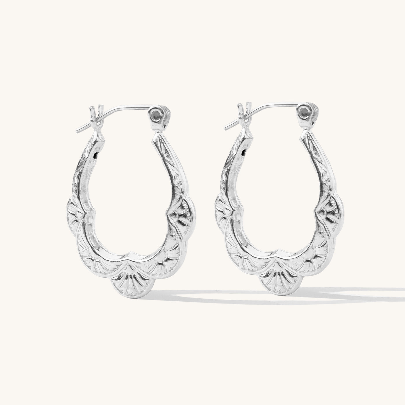 Vintage Scalloped Hoop Earrings | Simple & Dainty Jewelry