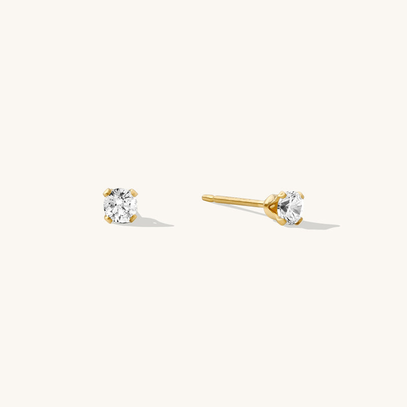 April Birthstone Stud Earrings (Diamond)