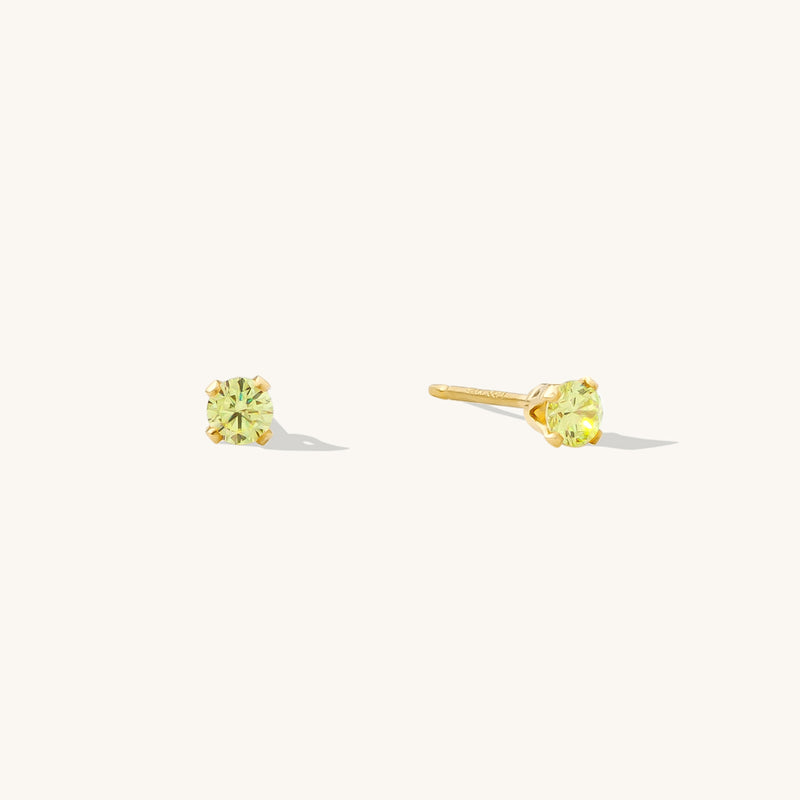 August Birthstone Stud Earrings (Peridot)