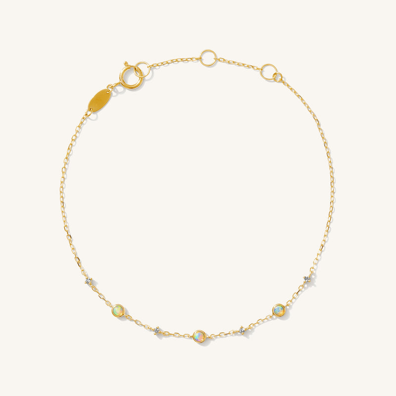 Opal + Diamond Station Bracelet - Reversible
