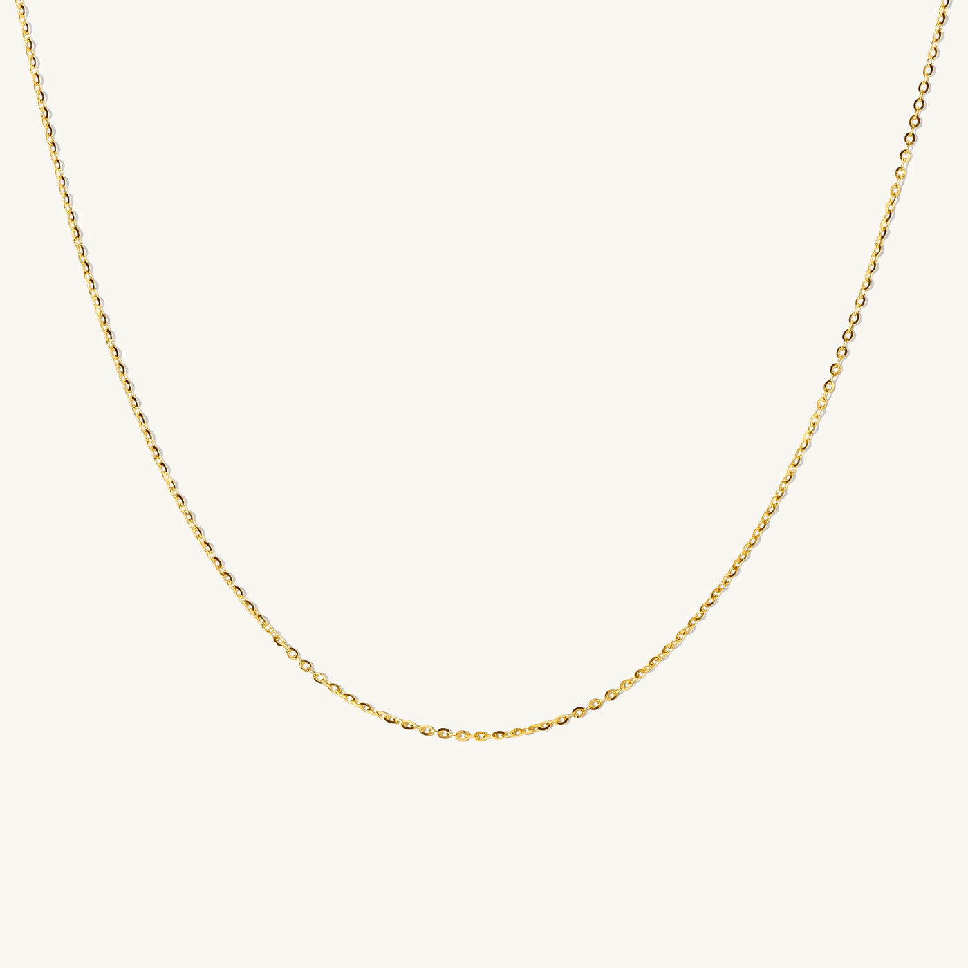 Dainty Cable Chain Necklace - 14k Solid Gold | Simple & Dainty Jewelry