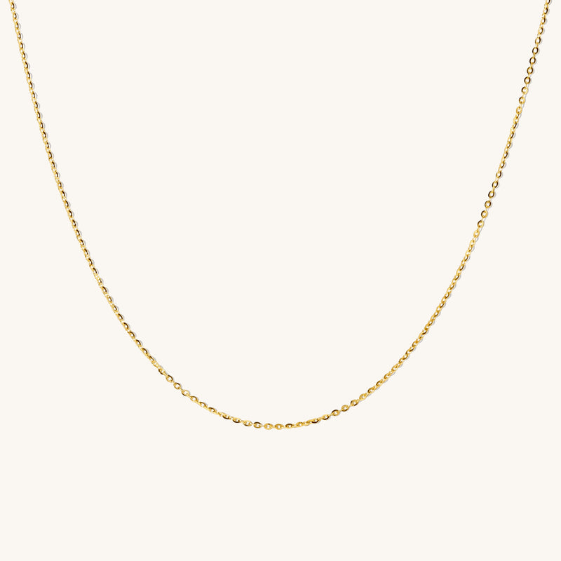 Dainty Cable Chain Necklace - 14k Solid Gold
