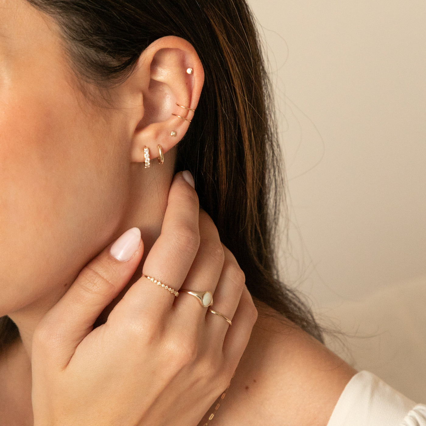 Chunky Diamond Huggie Hoop Earrings | Simple & Dainty Jewelry