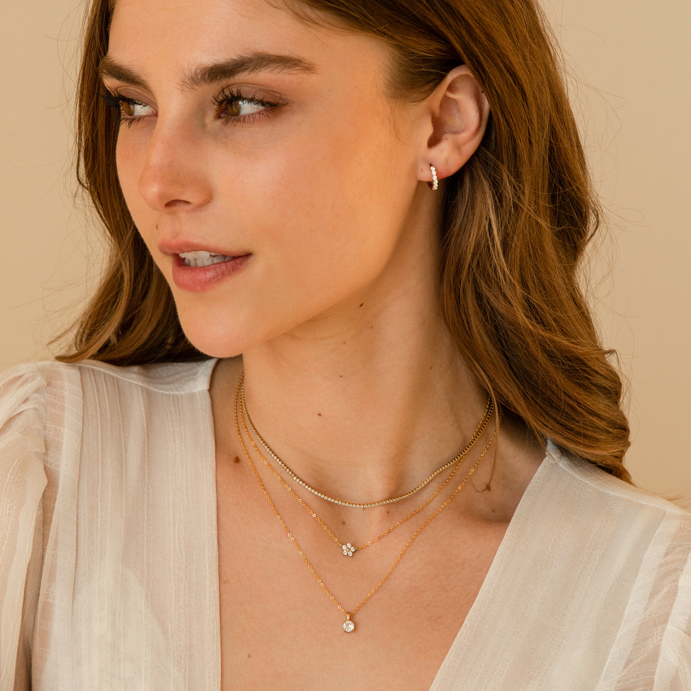 Dainty Flower CZ Necklace Simple Dainty Dainty Flower CZ Necklace Simple Dainty